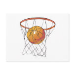 basketball in hoop postcards