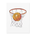 basketball in hoop postcard