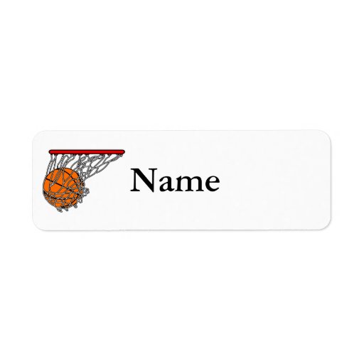 Basketball in hoop return address label