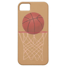 Basketball in hoop with net iPhone 5 Cases