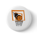 Basketball in the Basket Pinback Button