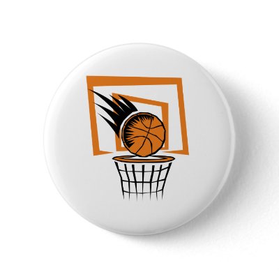 Basketball in the Basket Pinback Button by alternateworlds