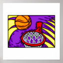 Basketball in the basket