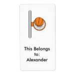 basketball into net top view graphic shipping labels