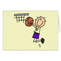 Basketball Jump Shot - Purple Tshirts and Gifts cards
