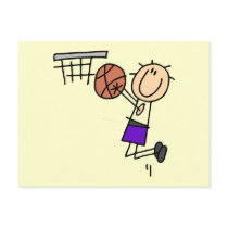 Basketball Jump Shot - Purple Tshirts and Gifts Postcard