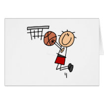 Basketball Jump Shot Red Tshirts and Gifts cards