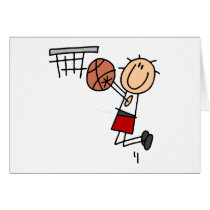 Basketball Jump Shot Red Tshirts and Gifts cards