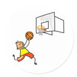 Basketball Kid Stickers