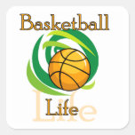 Basketball Life T-shirts and Gifts Square Stickers