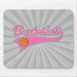 basketball logo pink womens girls mouse pad
