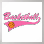 basketball logo pink womens girls print