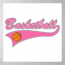 basketball logo pink womens girls print