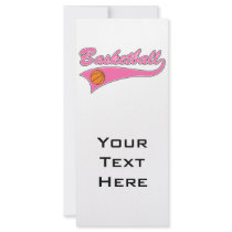 basketball logo pink womens girls rack card