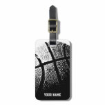 Basketball lugguge tag with name or monogram travel bag tags