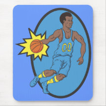 Basketball Moves - Yellow and Blue Mousepad