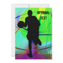 Basketball on a Psychedelic Court - Customize Invitation