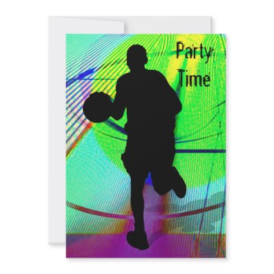 Basketball on a Psychedelic Court Invite by EHPlesser