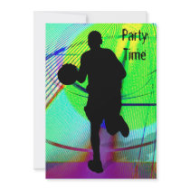 Basketball on a Psychedelic Court Invite