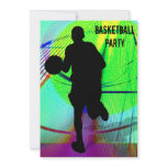 Basketball on a Psychedelic Court Party Invite