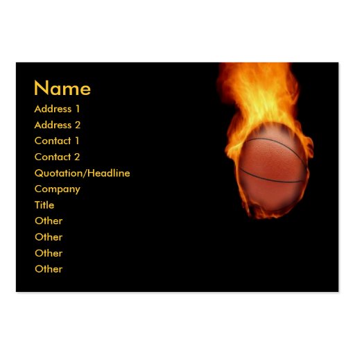 Basketball On Fire Business Card (front side)