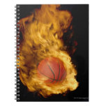 Basketball on fire (digital composite) spiral note book