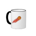 basketball on fire mugs