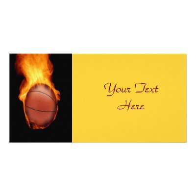 Basketball On Fire Photo Card by norman888