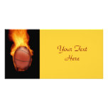 Basketball On Fire Photo Card