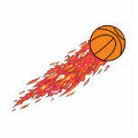 basketball on fire acrylic cut out