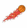 basketball on fire acrylic cut out