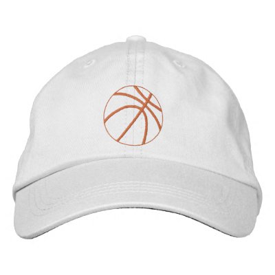 Basketball Outline Embroidered Hats by ZazzleEmbroidery