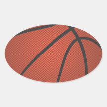 basketball oval sticker