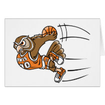 Basketball Owl Greeting Cards