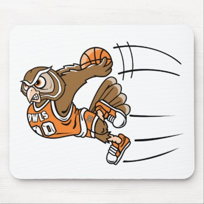 Basketball Owl Mousepad by alternateworlds
