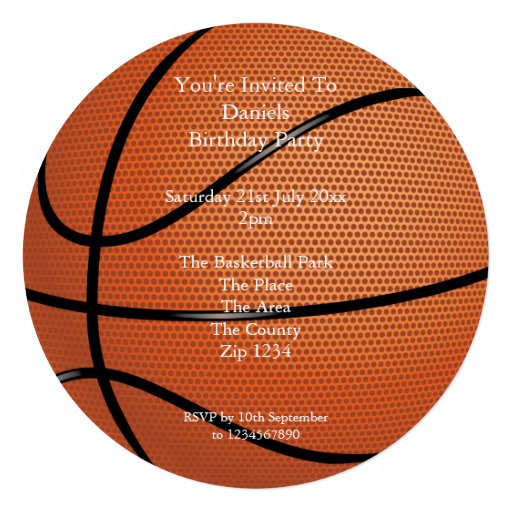 Basketball Party Personalized Invitations