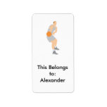basketball pass vector graphic personalized address labels