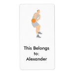 basketball pass vector graphic personalized shipping label