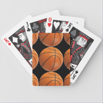 Basketball Pattern on Black playing cards