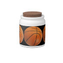 Basketball Pattern on Black Candy Jar