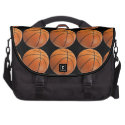 Basketball Pattern on Black Computer Bag