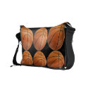 Basketball Pattern on Black Courier Bag