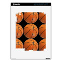 Basketball Pattern on Black Decals For iPad 3