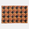 Basketball Pattern on Black Kitchen Towel