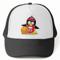 Basketball Penguin Trucker Hat