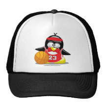 Basketball Penguin Trucker Hat