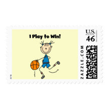Basketball Play to Win T-shirts and Gifts Stamp