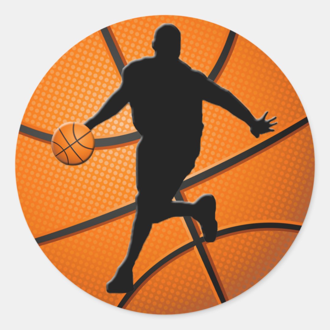 BASKETBALL PLAYER CLASSIC ROUND STICKER Zazzle