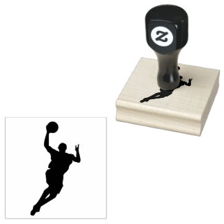 Basketball Player Design Wooden Stamp