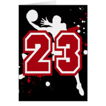 BASKETBALL PLAYER NUMBER 23 GREETING CARDS
